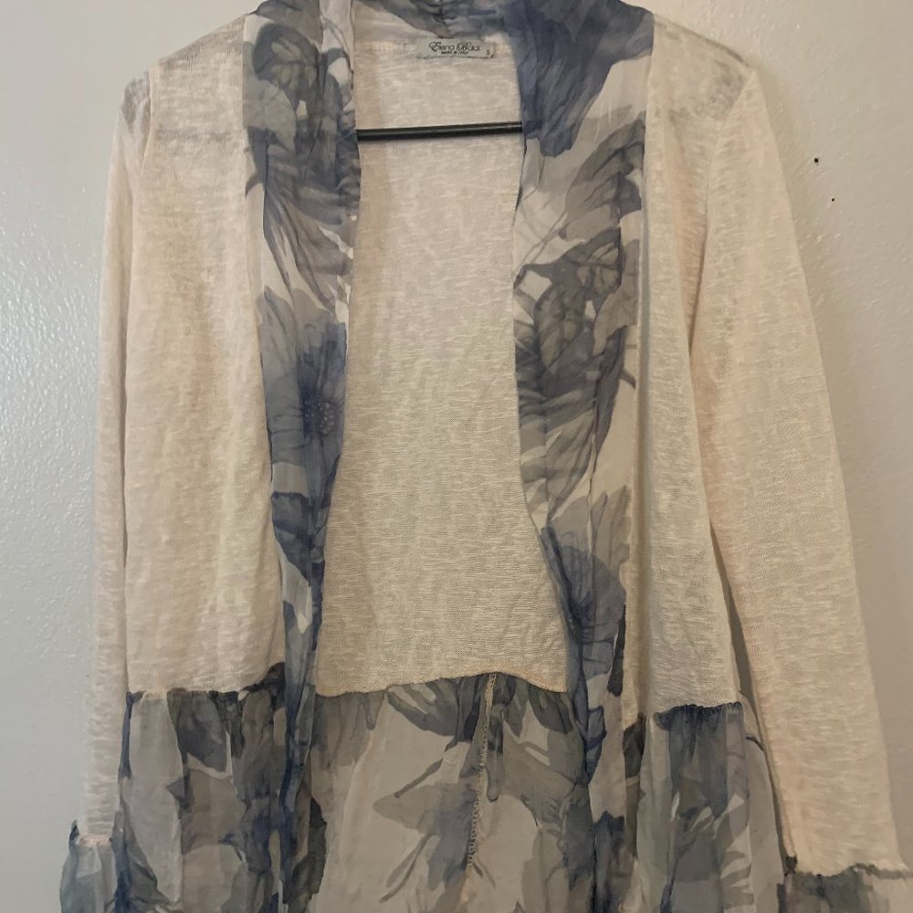 Cream Cardigan w/Floral Detail (from TJ Maxx) - Size Small $6